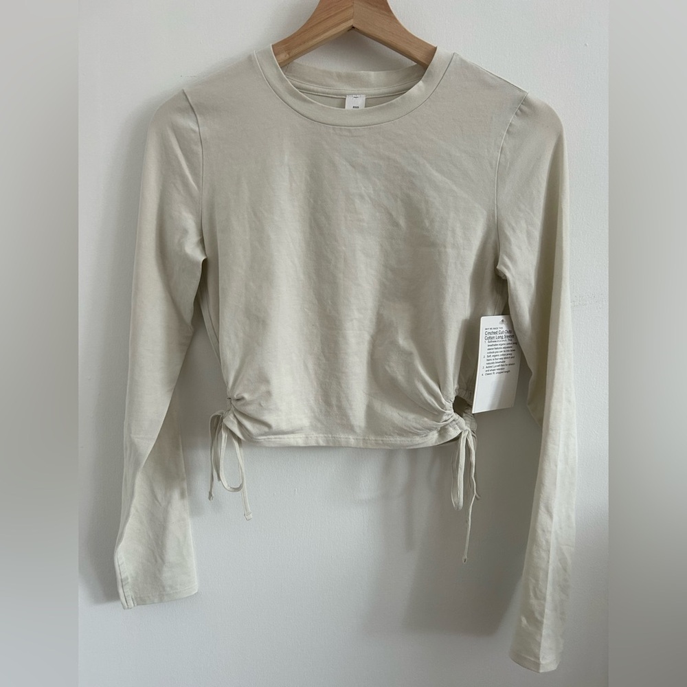 Lululemon Cinched Cut-Outs Cotton long sleeve NEW WITH TAGS